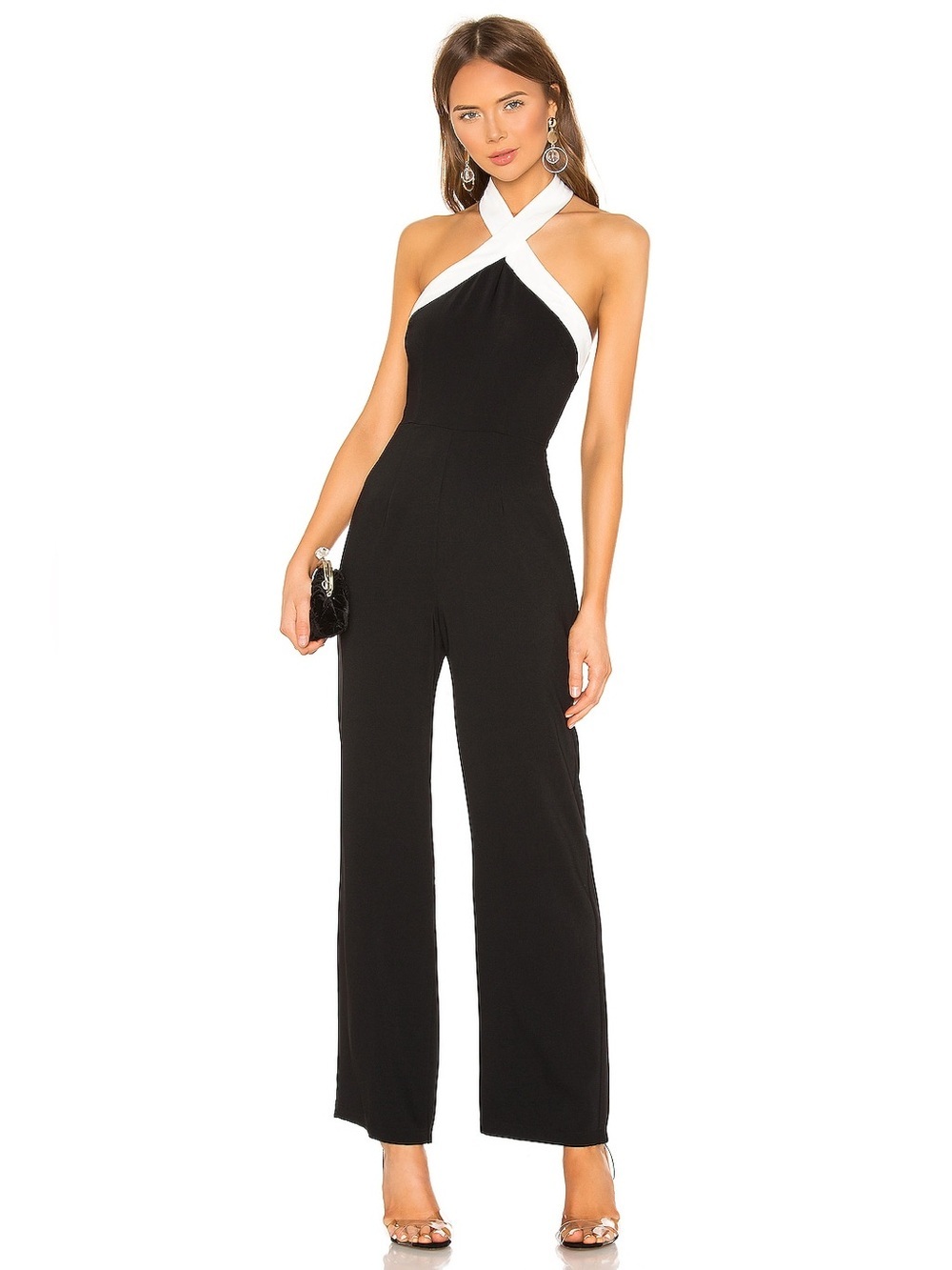NWT Superdown Laurien Cross Front Jumpsuit | Small | Black